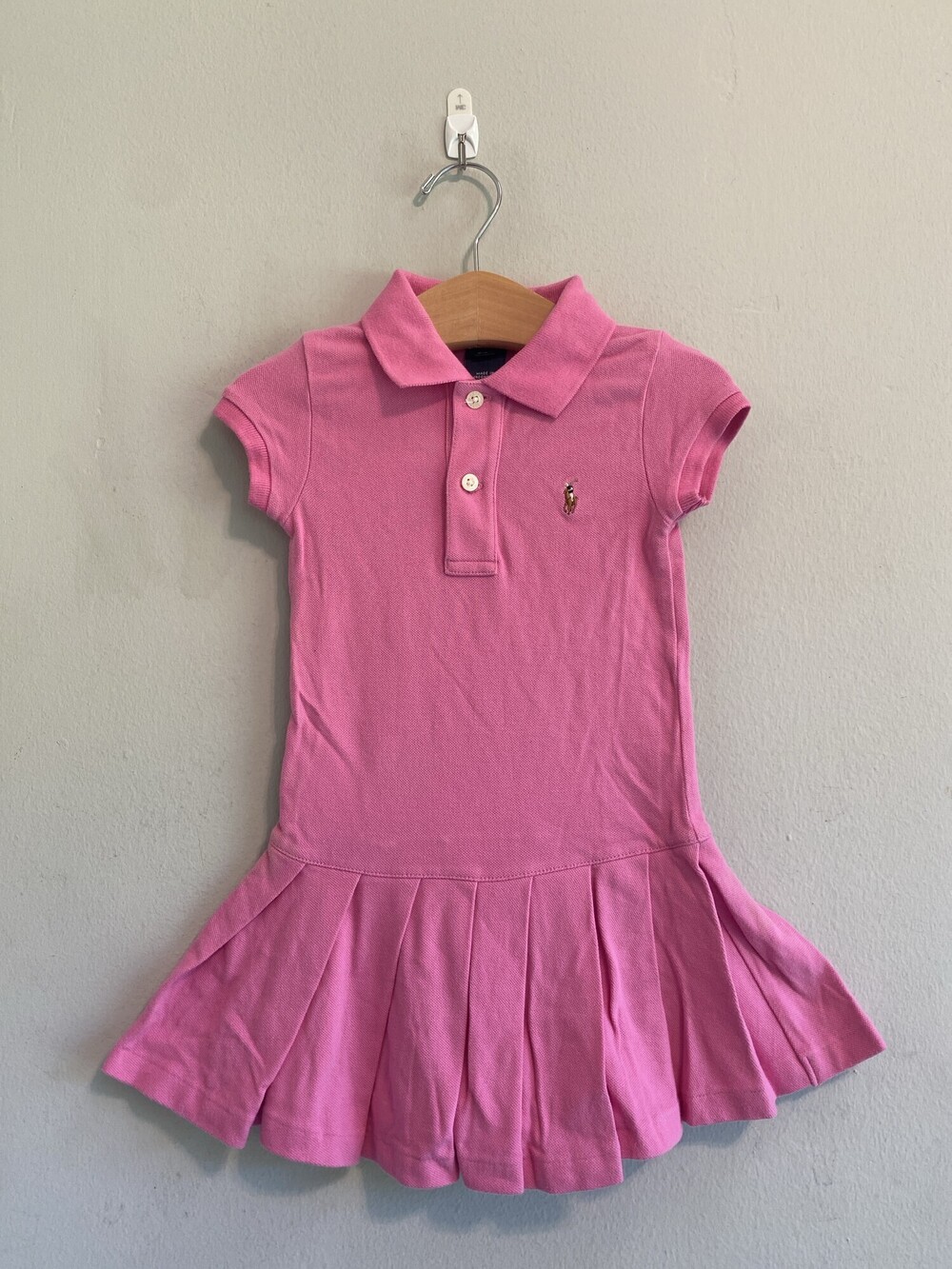 Vintage Ralph Lauren Pink Ruffle Polo Dress Girls 2T